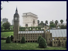 Big Ben/houses of Parliament, London, UK in front of Arch of Triumph, Paris, Windows of the World.